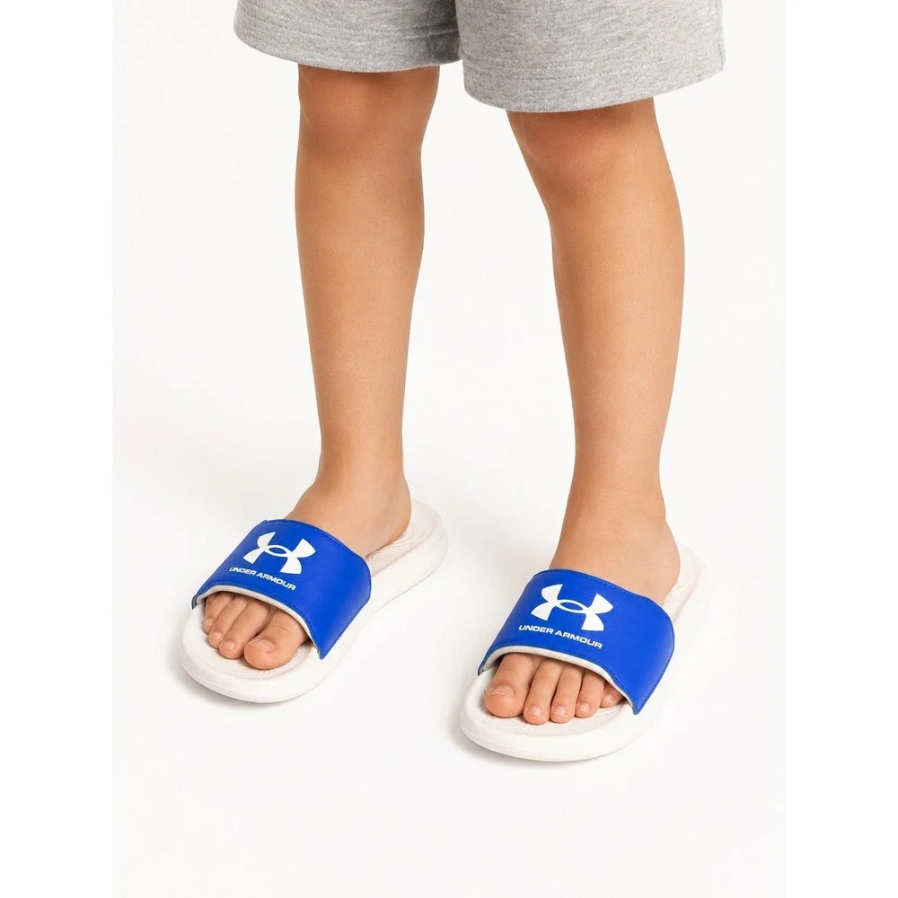 Under Armour Kids Ignite‎ Playmaker Slides Blue White Size 4Y Boy